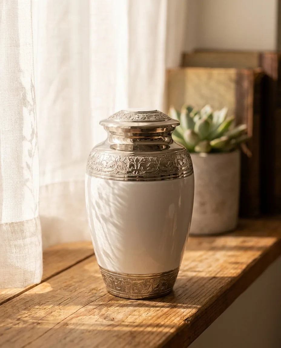 Enamel Metal Urn