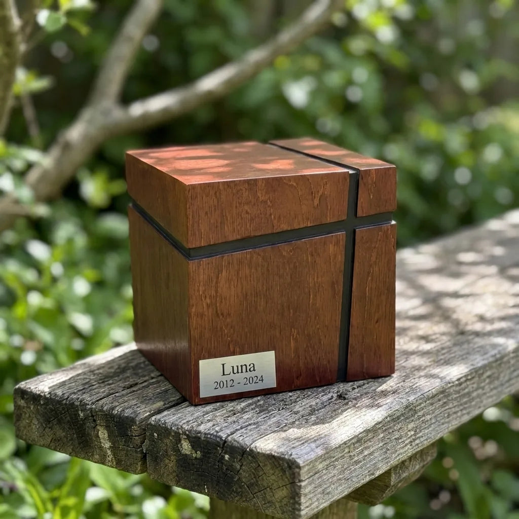 Wood Cube Urn