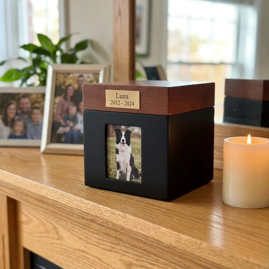 Wood Cube Photo Box
