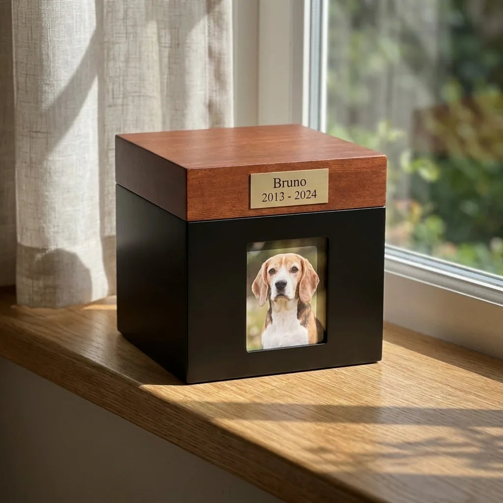 Wood Cube Photo Box